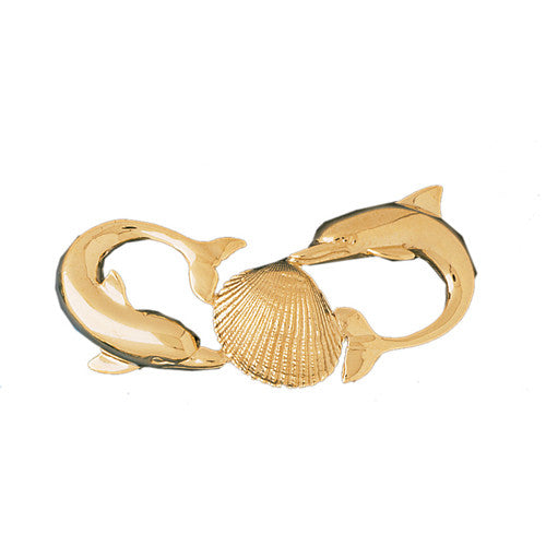 Gold n' Shell Fish Pendant
