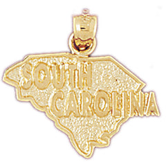 14K GOLD STATE MAP CHARM - LOUISIANA #5090