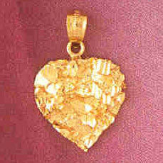 14K GOLD HEART CHARM #3909