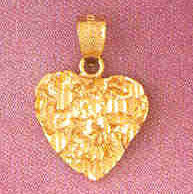 14K GOLD HEART CHARM #3910