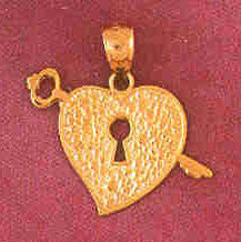 14K GOLD HEART CHARM #3916