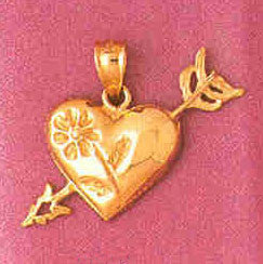 14K GOLD HEART CHARM #3919