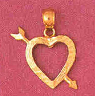 14K GOLD HEART CHARM #3920