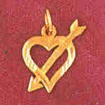 14K GOLD HEART CHARM #3923