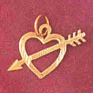 14K GOLD HEART CHARM #3924