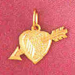 14K GOLD HEART CHARM #3927