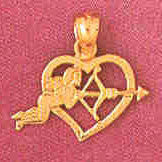 14K GOLD HEART CHARM #3934