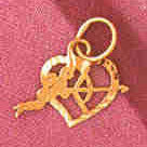 14K GOLD HEART CHARM #3935