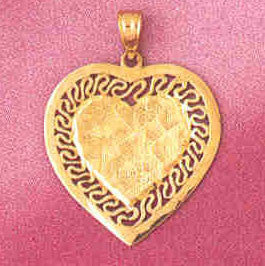 14K GOLD HEART CHARM #3949