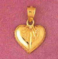 14K GOLD HEART CHARM #3953