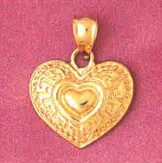 14K GOLD HEART CHARM #3955