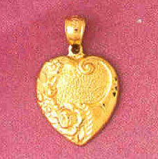 14K GOLD HEART CHARM #3956