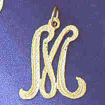 14K GOLD INITIAL CHARM - M #9559