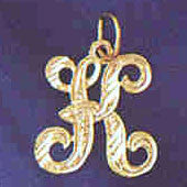 14K GOLD INITIAL CHARM - K #9560