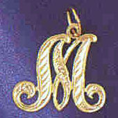 14K GOLD INITIAL CHARM - M #9560