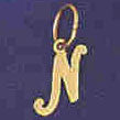 14K GOLD INITIAL CHARM - N #9562