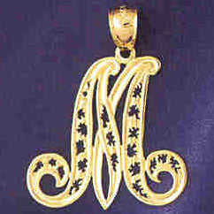 14K GOLD INITIAL CHARM - M #9563