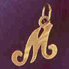 14K GOLD INITIAL CHARM - M #9564