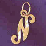 14K GOLD INITIAL CHARM - N #9564