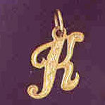 14K GOLD INITIAL CHARM - K #9565