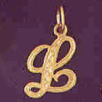 14K GOLD INITIAL CHARM - L #9565