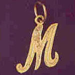 14K GOLD INITIAL CHARM - M #9565