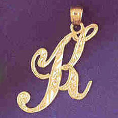 14K GOLD INITIAL CHARM - K #9566