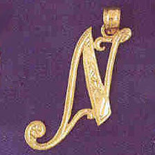 14K GOLD INITIAL CHARM - N #9566