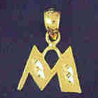 14K GOLD INITIAL CHARM - M #9568