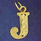 14K GOLD INITIAL CHARM - J #9569