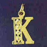 14K GOLD INITIAL CHARM - K #9569