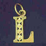 14K GOLD INITIAL CHARM - L #9569