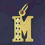 14K GOLD INITIAL CHARM - M #9569