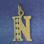 14K GOLD INITIAL CHARM - N #9569