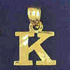 14K GOLD INITIAL CHARM - K #9570