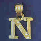 14K GOLD INITIAL CHARM - N #9570