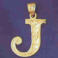 14K GOLD INITIAL CHARM - J #9571