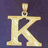 14K GOLD INITIAL CHARM - K #9571