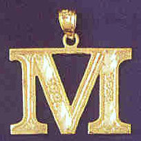 14K GOLD INITIAL CHARM - M #9571