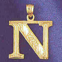 14K GOLD INITIAL CHARM - N #9571