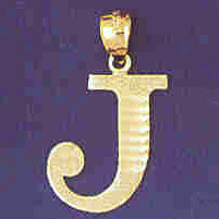 14K GOLD INITIAL CHARM - J #9572