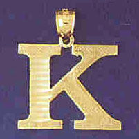 14K GOLD INITIAL CHARM - K #9572