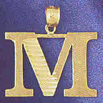 14K GOLD INITIAL CHARM - M #9572