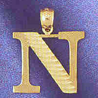 14K GOLD INITIAL CHARM - N #9572