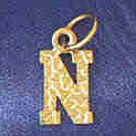 14K GOLD INITIAL CHARM - N #9573