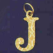 14K GOLD INITIAL CHARM - J #9574