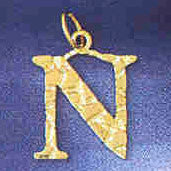 14K GOLD INITIAL CHARM - N #9574