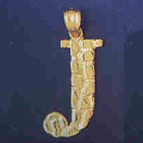 14K GOLD INITIAL CHARM - J #9575