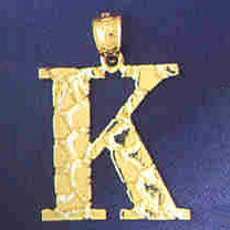 14K GOLD INITIAL CHARM - K #9575