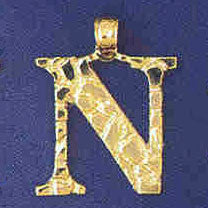 14K GOLD INITIAL CHARM - N #9575